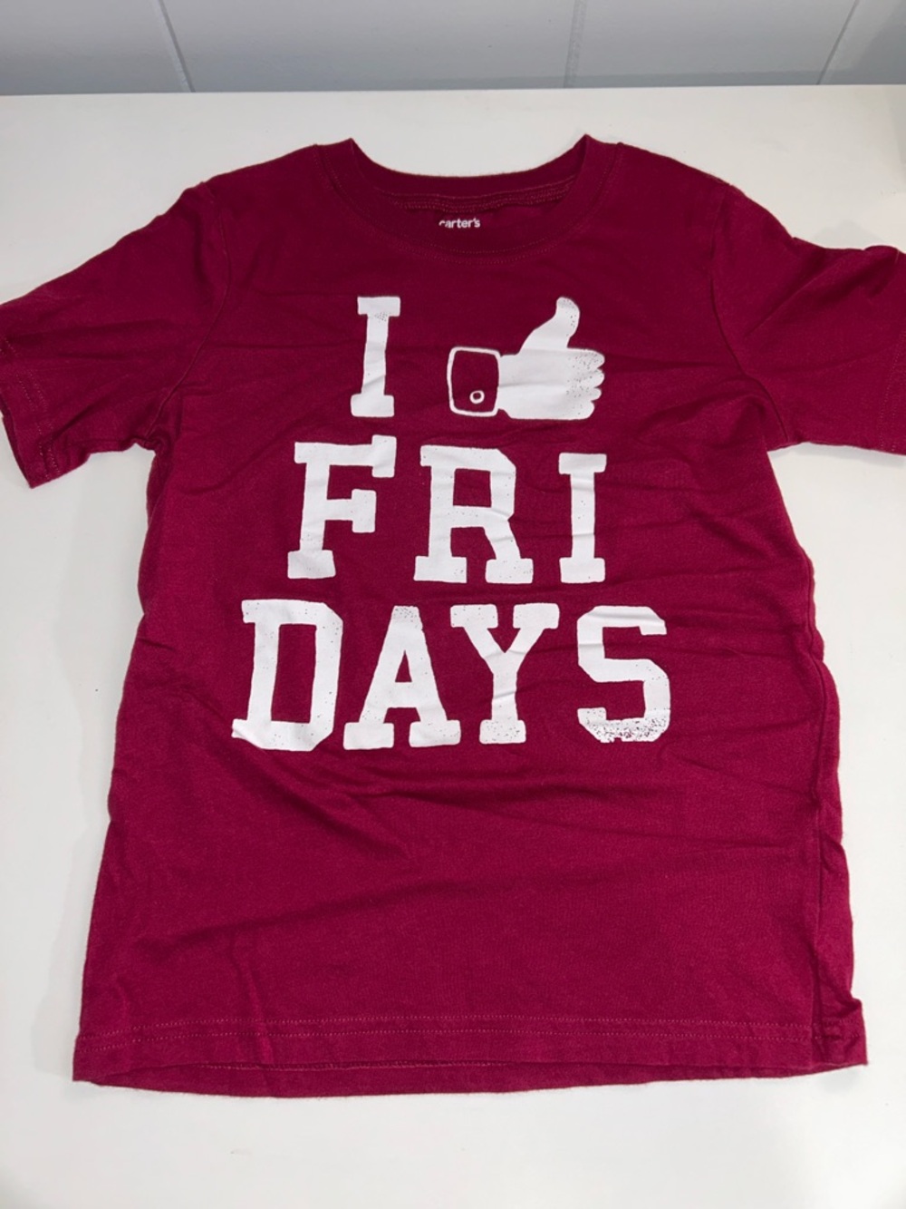 Carter’s Boy’s Maroon Friday Graphic T-Shirt Size 7